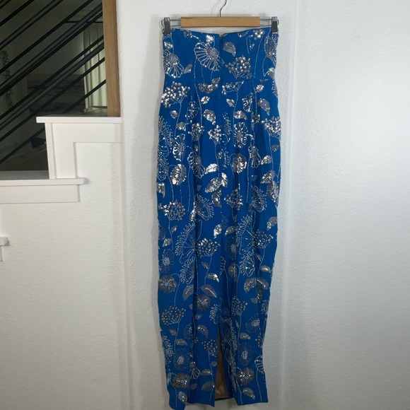 chinese dress ladies Orion Tulip Jacquard Dress in Blue